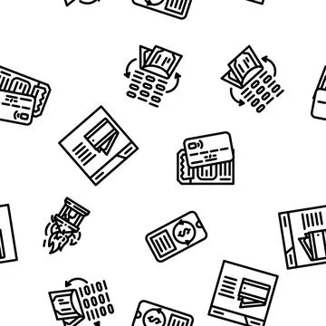 E-banking And Contactless Payment vector seamless pattern Stock Illustration