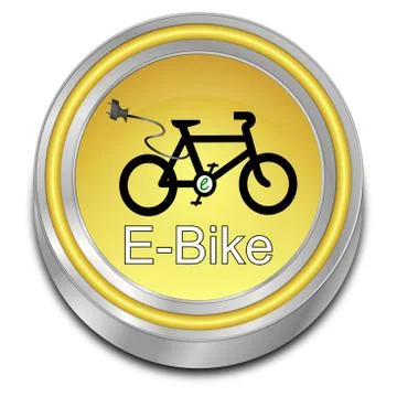 E-Bike Button - 3D illustration Stock Illustration