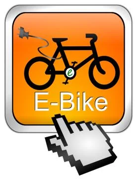E-Bike Button with Cursor Illustrazione stock