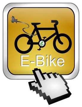 E-Bike Button with Cursor Illustrazione stock