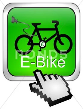 E-Bike Button with Cursor Stock Photos