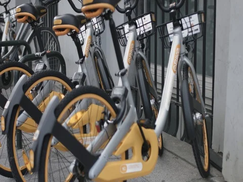 E-bikes in Brussels Belgium Stock Footage 80618021
