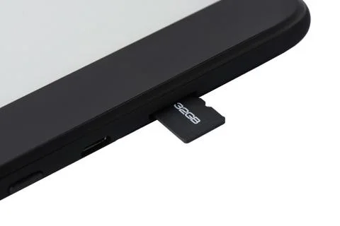 E-book and memory card Stock Photos