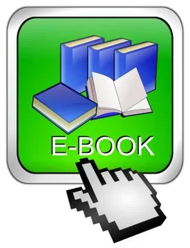 E-Book button with cursor Stock Illustration