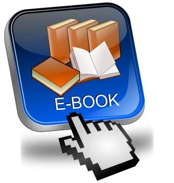 E-Book Button with Cursor Stock Illustration