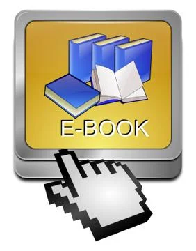 E-Book Button with Cursor Stock Illustration