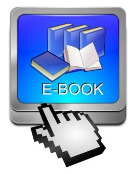 E-Book Button with Cursor Stock Illustration
