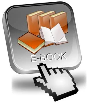 E-Book Button with Cursor Stock Illustration