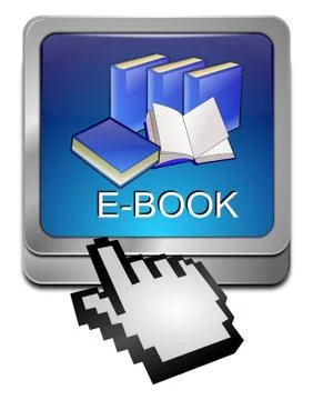 E-Book Button with Cursor Stock Illustration