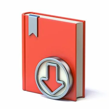 E-Book with circle download button 3D E-Book with circle download button 3... Stock Photos