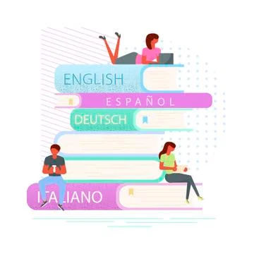 E-book concept for digital library 스톡 일러스트