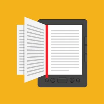 E-book concept in flat design Stock Illustration