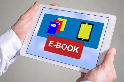 E-book concept on a tablet Stock Photos