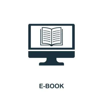 E-Book creative icon. Simple element illustration. E-Book concept symbol design Stock Illustration