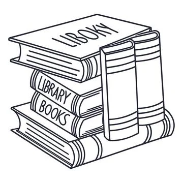 E-Book Education Stack of Books Outline Icon Vector Illustration Stock Illustration