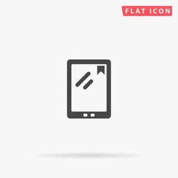 E Book flat vector icon Stock Illustration