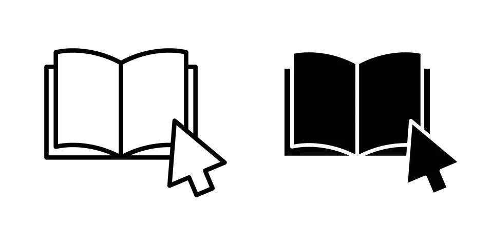 E-book icon for design projects and web UI Stock Illustration