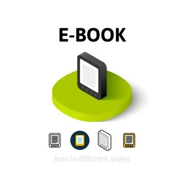 E-Book icon in different style Illustrazione stock