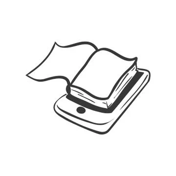 E-Book icon. Reading and learning online design. Vector graphic Illustrazione stock