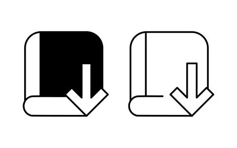 E-book Icon vector in filled and outlined styles. Stock Illustration