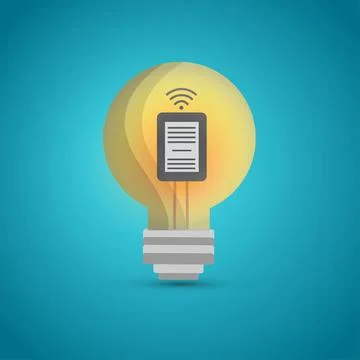 E-book inside a light bulb Stock Illustration