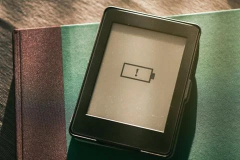 E-book in low battery Foto stock
