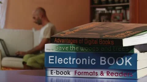 E-book, man working on a computer 動画素材 11962733