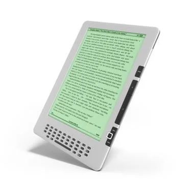 E-book reader 3d render image on white Stock Illustration