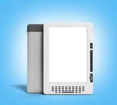 E-book reader 3d render image on gradient Stock Illustration
