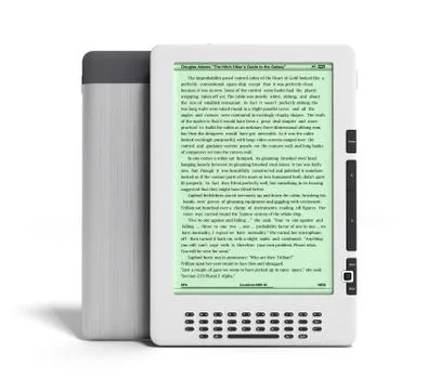 E-book reader 3d render image on white Stock Illustration