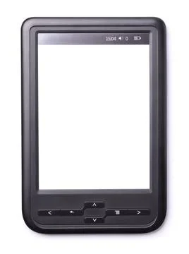 E-book reader E-book reader with a blank screen isolated on white Copyrigh... Stock Photos