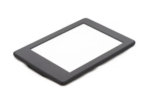 E-Book Reader Isolated on White Background Foto stock