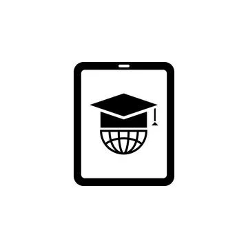 E-Book Reader, Learning, Education Solid Flat Vector Icon Isolated on White B Stock Illustration