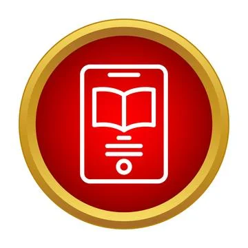 E book reading application icon on mobile tablet Illustrazione stock