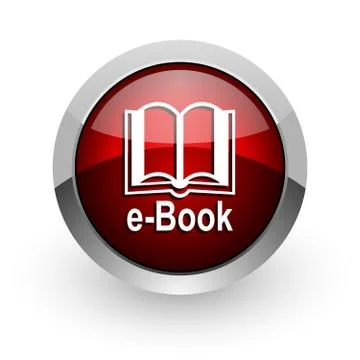 E-book red circle web glossy icon. Stock Illustration