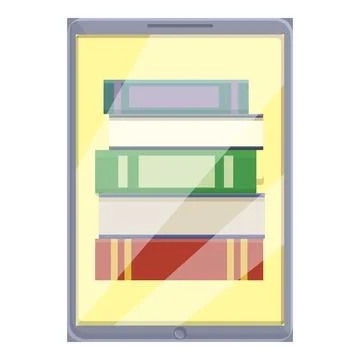 E-book store application icon, cartoon style Stock Illustration