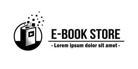 E-Book Store logo. E-books vector and illustration. Stock Illustration