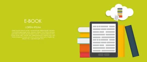 E-Book Vector illustration. Flat computing background Illustrazione stock