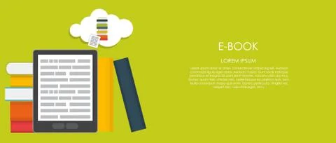 E-Book Vector illustration. Flat computing background Illustrazione stock