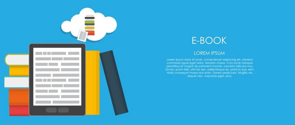 E-Book Vector illustration. Flat computing background Stock Illustration