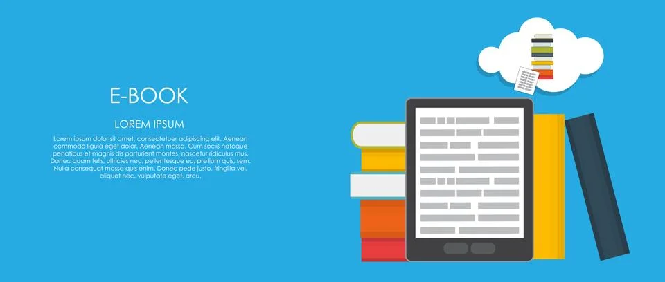 E-Book Vector illustration. Flat computing background Stockillustratie