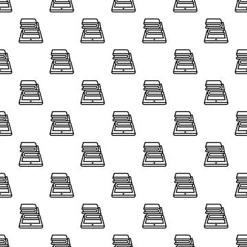 E books and tablet pattern for online learning Illustrazione stock