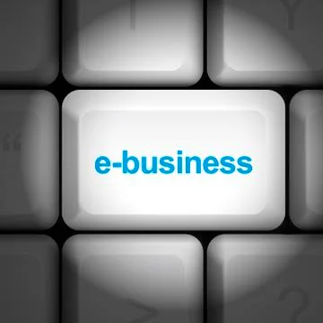 E-business concept with computer keyboard Stock Illustration
