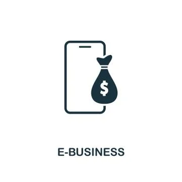 E-Business icon. Creative element design from fintech technology icons 库存插图