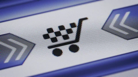 E-business icon on the screen. Looping. Video stock 41324240