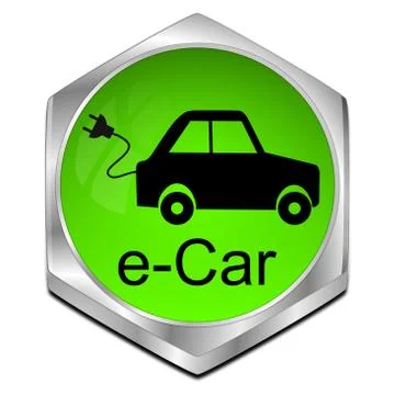 E-Car Button - 3D illustration Stock Illustration