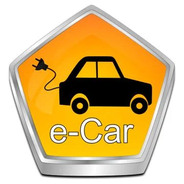 E-Car Button - 3D illustration Illustrazione stock