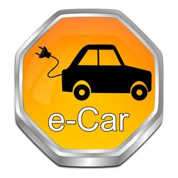 E-Car Button - 3D illustration Stock Illustration