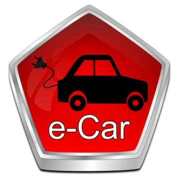 E-Car Button - 3D illustration Stock Illustration