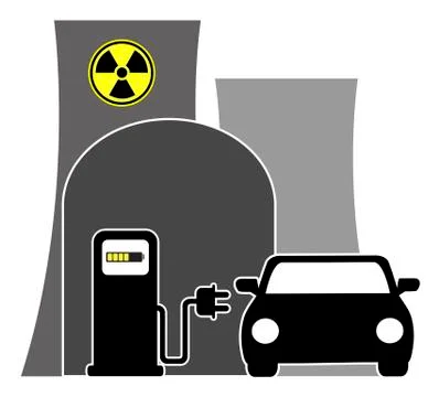 E-cars will demand atomic energy Stock Illustration